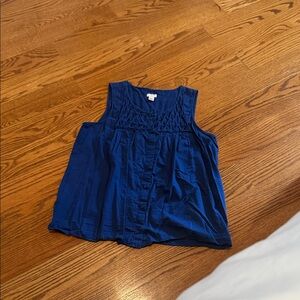 Blue Sleeveless J CREW BLOUSE